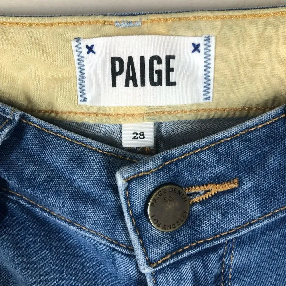 Paige Skyline Skinny Jeans Halstead Light Wash Stretch Denim Size 28